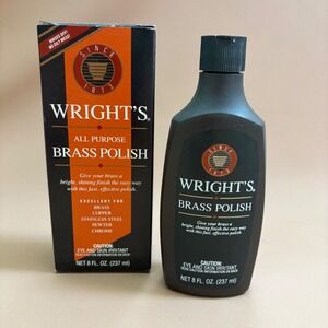Wright's All Purpose Brass Polish 8oz Tarnish Remover for Copper Chrome Pewter